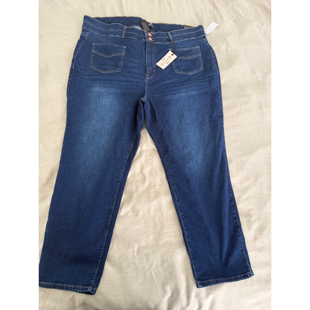 Nanette Lepore Jolie Super High Rise Ankle Skinny Jeans 22 NWT Dark Wash